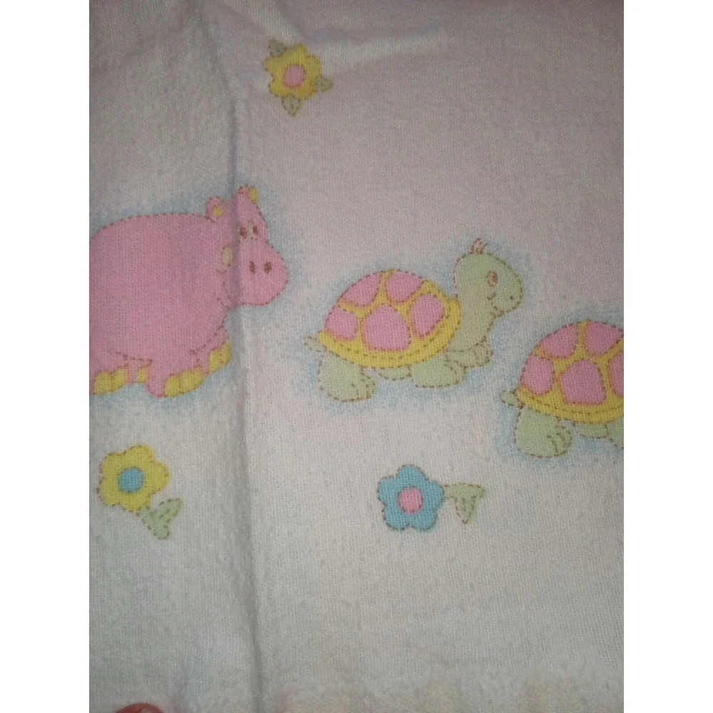 Vintage 1985 Curity Noahs Ark Baby Blanket‎ Pastel Animals Flannel Kendall Co